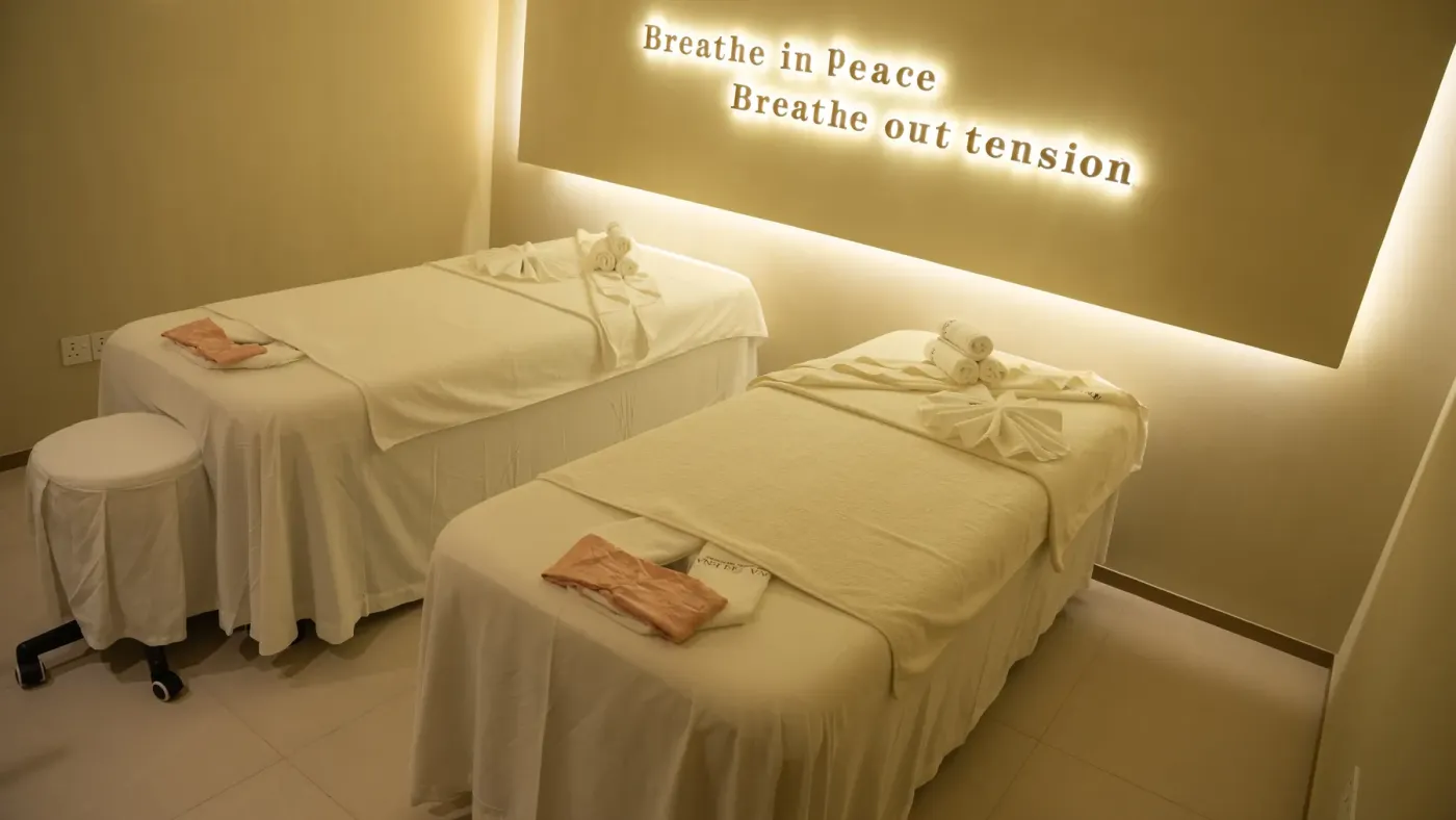 Treatment beds at Nova Selena Spa in Riyadh