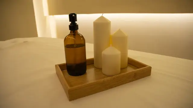 Spa oils and candles at Nova Selena Spa